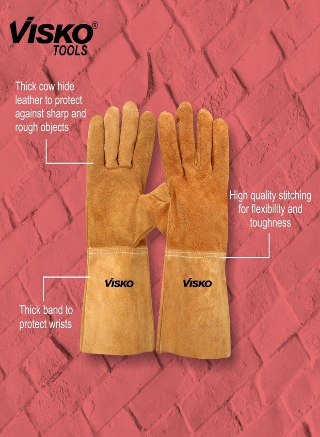 VISKO Tools Kit With Carpenter's Apron, Tool Belt With 5 Pockets, Welding Hand Gloves (VLB 026) - Image 2